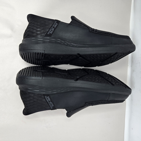 Skechers Mens Slip In Loafers Sz 10 Relaxed Fit Black Leather Parson-Oswin main image 5